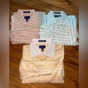 Paul Fredrick Lot Of 3 Flip Cuff Dress Shirt Men's Multi Color SZ 15.5/35